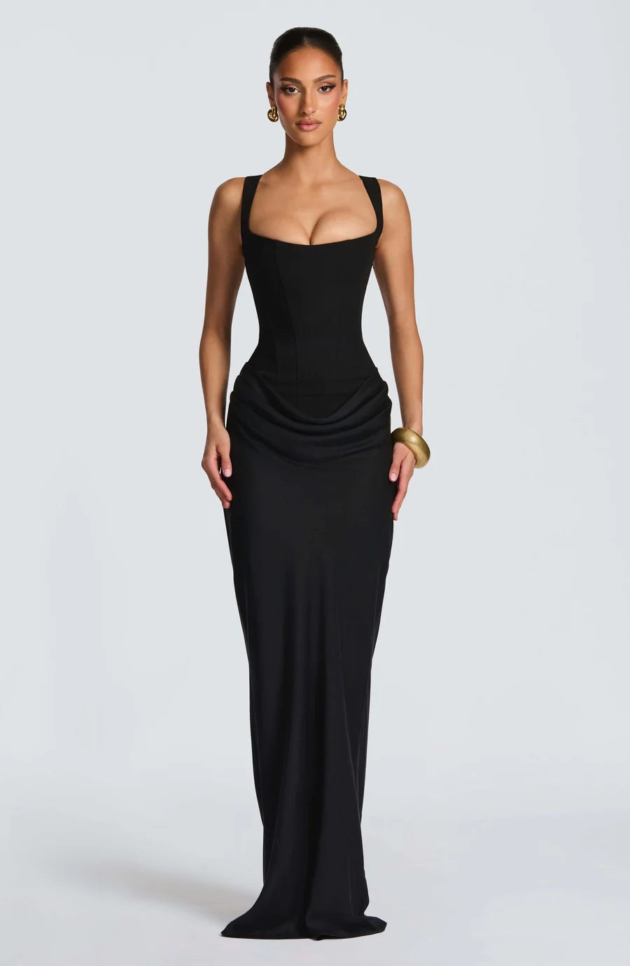 Vestido Largo de Fiesta Mujer Escote Corazón Tirantes