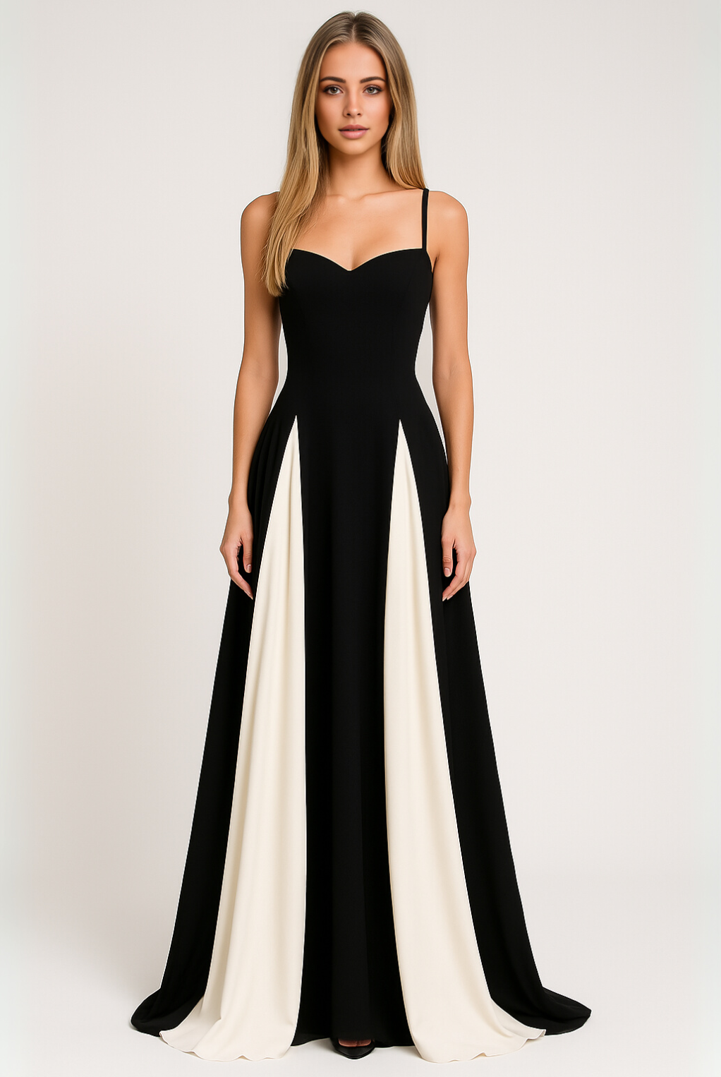 Vestido Largo de Gala Mujer Tirantes Escote Corazón