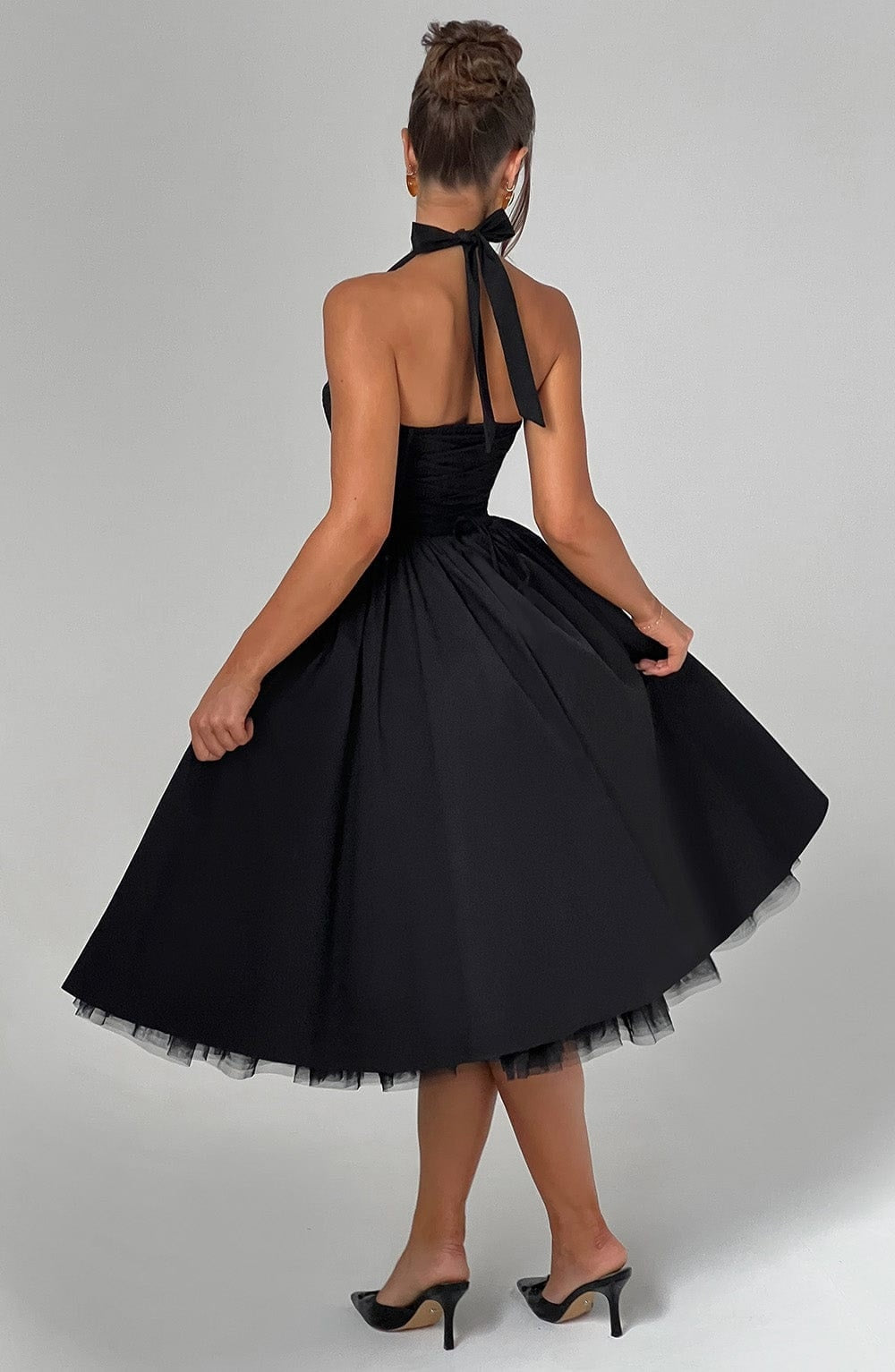 Vestido Midi de Novia Civil Halter Mujer
