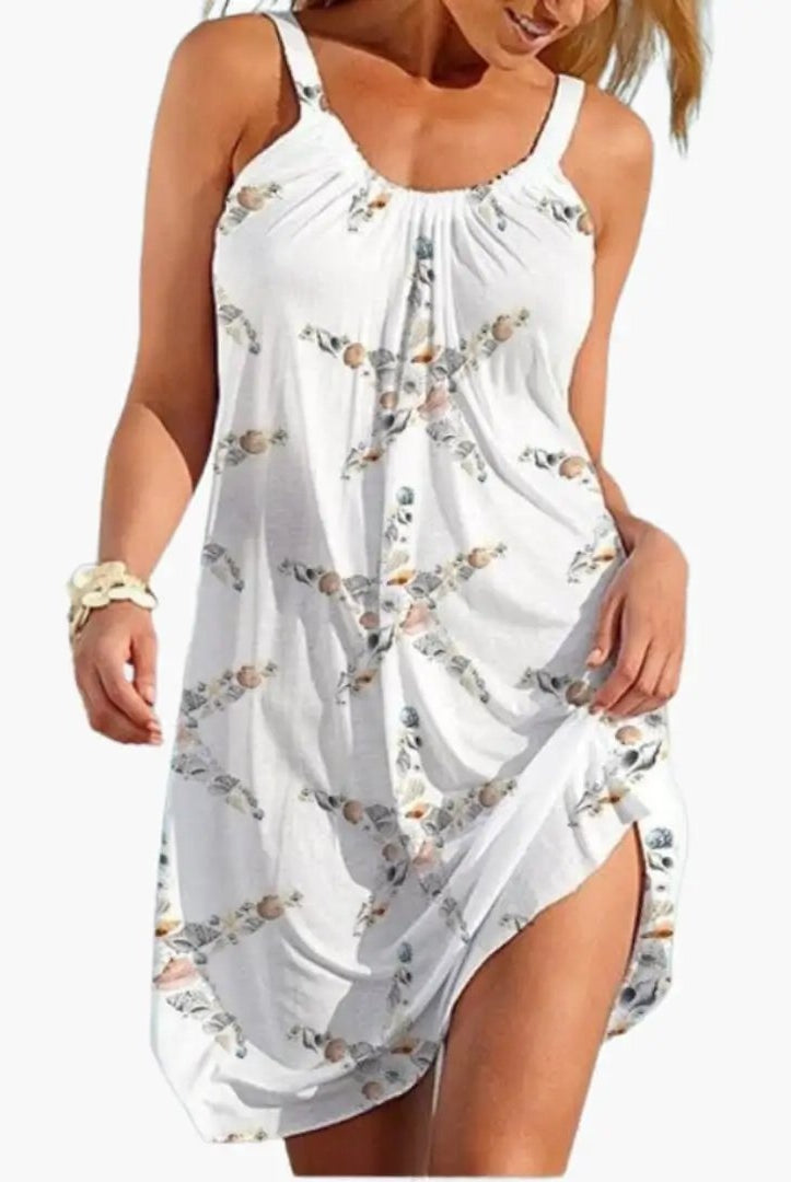 Vestido Midi de Punto Estampado Floral Mujer Tirantes