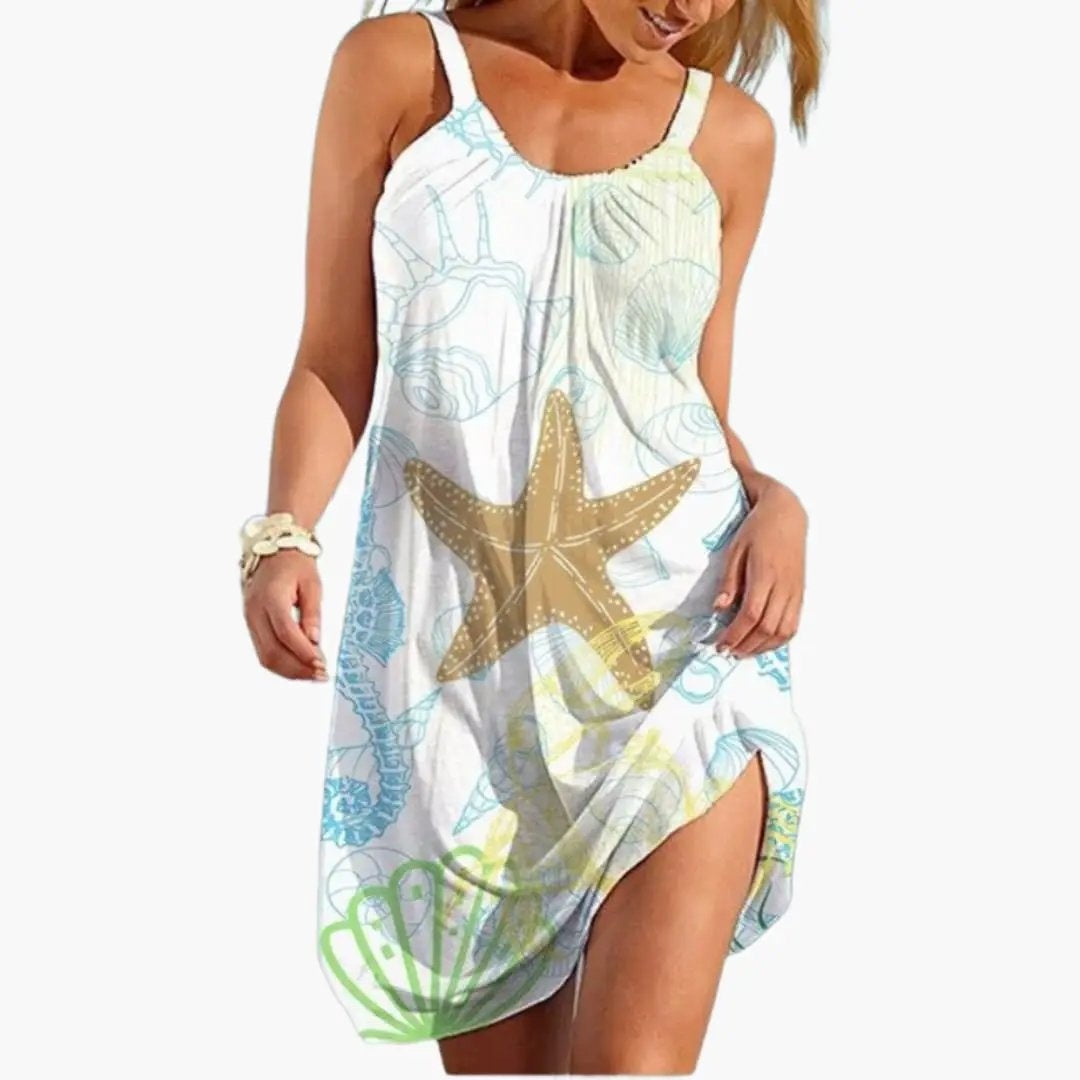 Vestido Midi de Punto Estampado Floral Mujer Tirantes