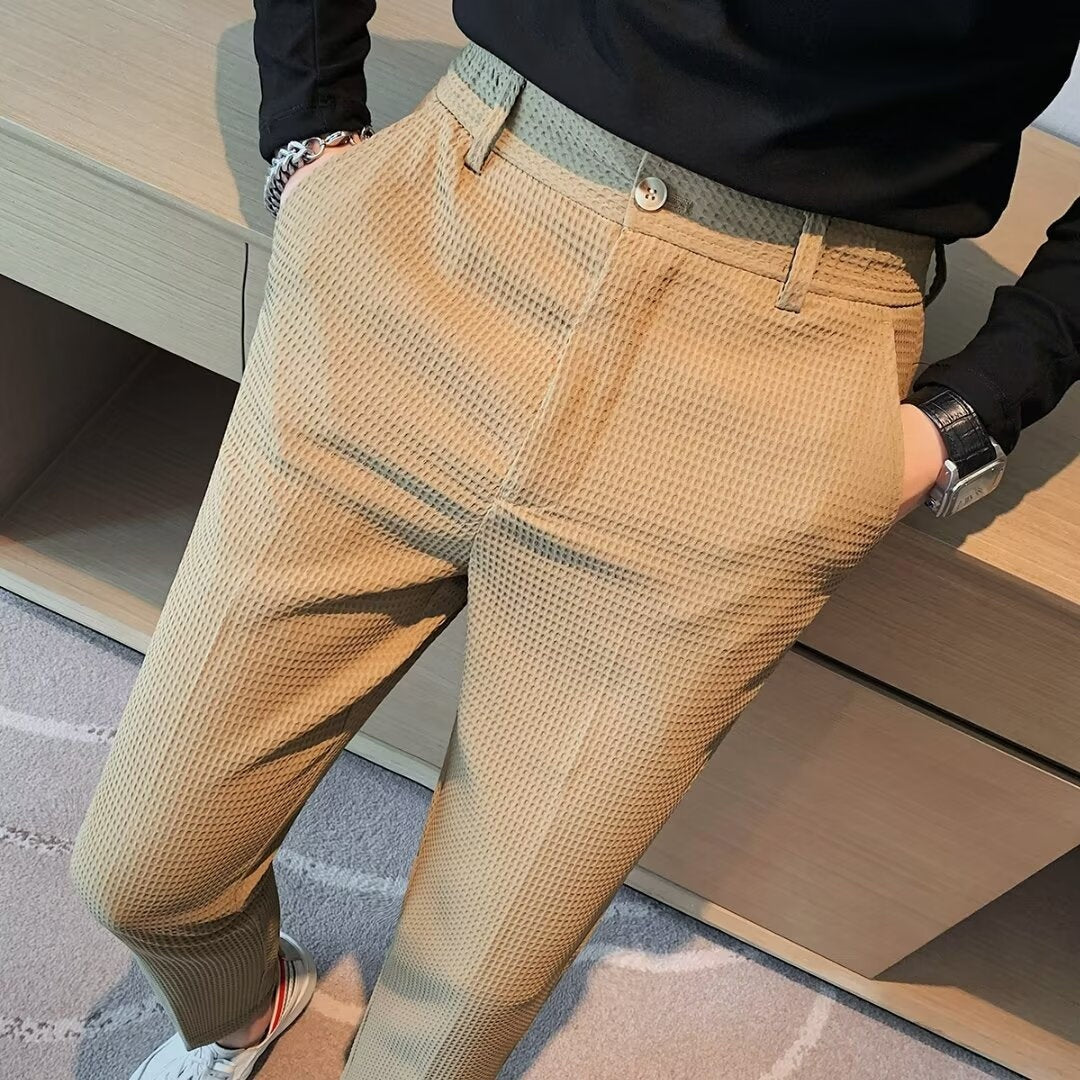 Víctor | Pantalón de Vestir Slim Fit Hombre Textura Estructurada