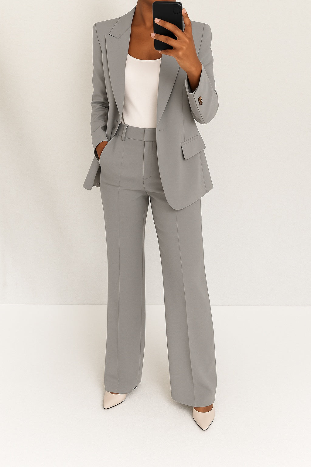 Victoria | Conjunto de Traje Chaqueta Mujer Elegante Cuello Solapa