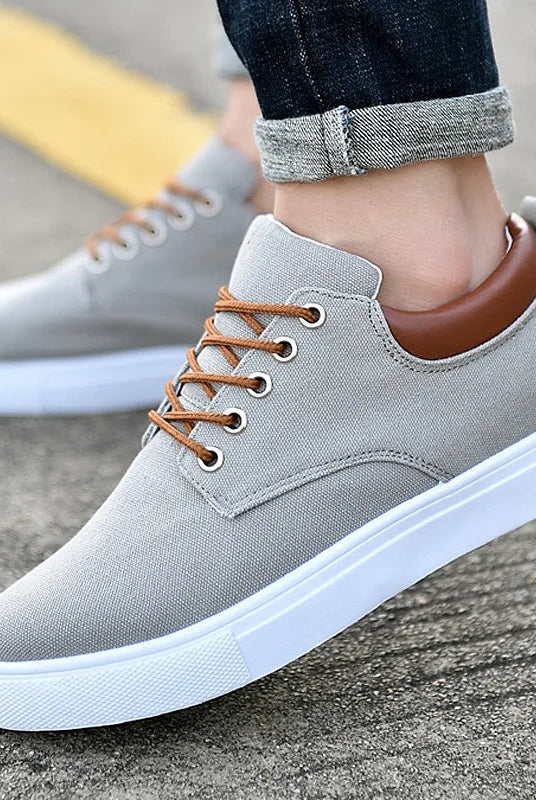 Zapatillas de Lona Casual Hombre Cordones Contraste