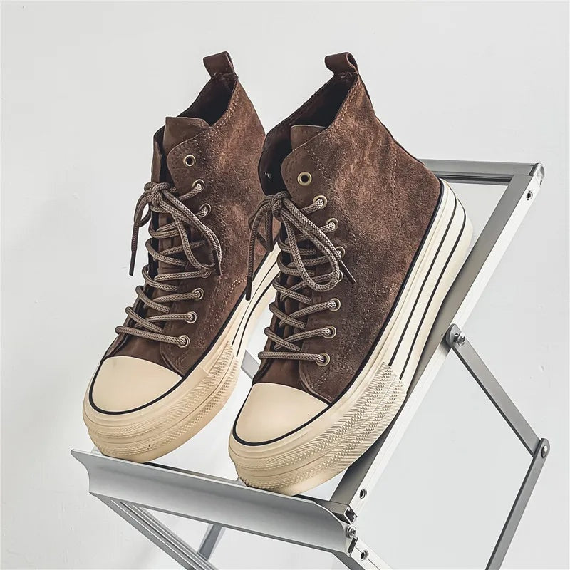 Zapatillas Plataforma Casual Hombre Cordones