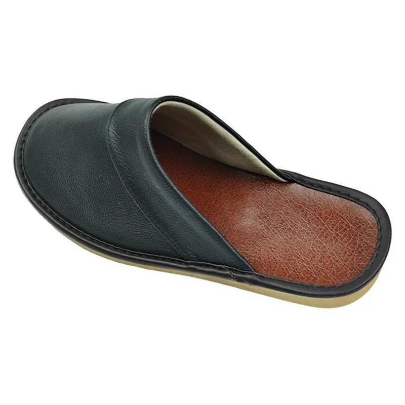 Zapatillas Sin Cordones de Cuero Hombre Casa