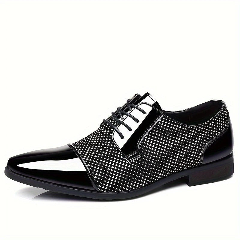 Zapatos Oxford Hombre Textura Geométrica Cordones