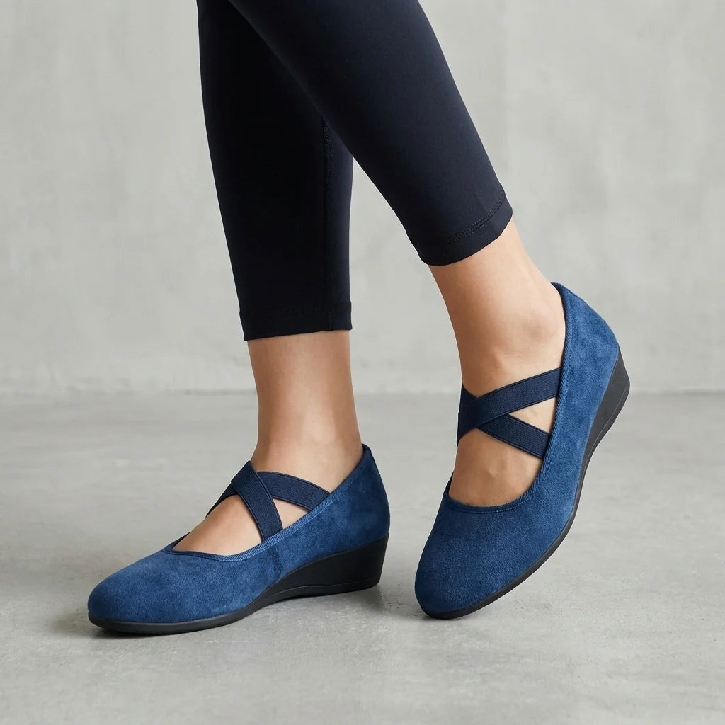 Zapatos Planos de Cuña con Tiras Cruzadas Mujer