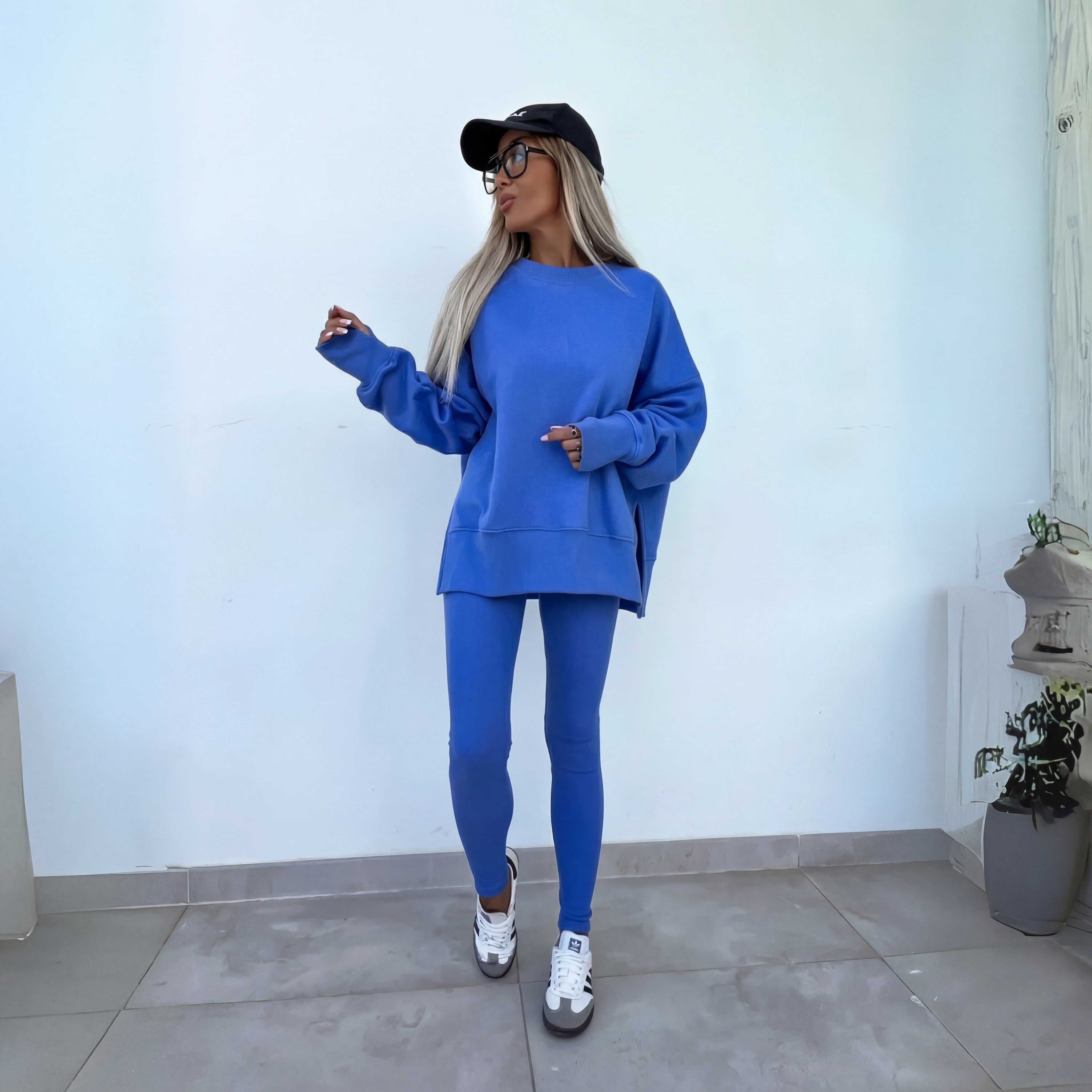 Abril | Conjunto Sudadera Sin Capucha Mujer Oversize Leggings