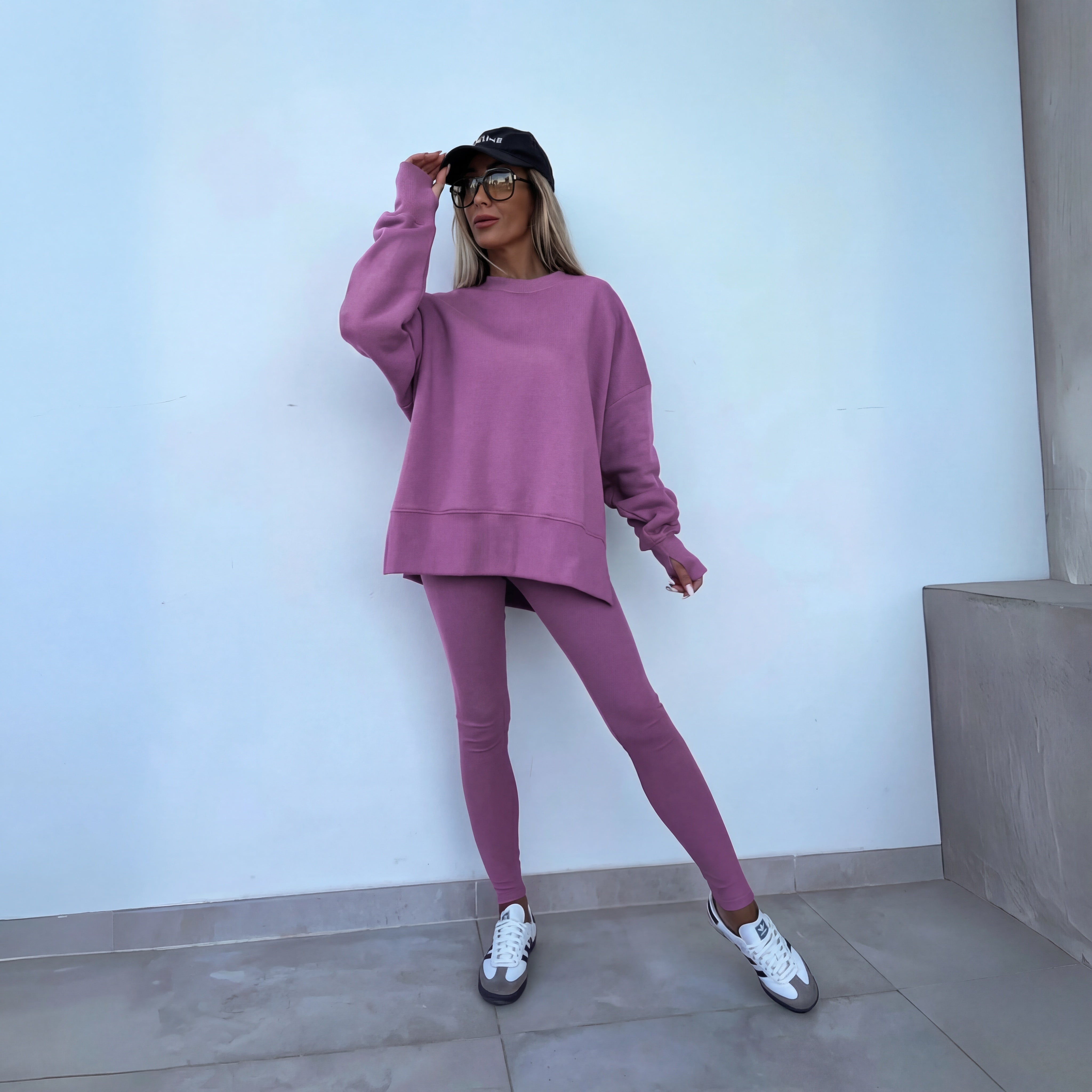 Abril | Conjunto Sudadera Sin Capucha Mujer Oversize Leggings