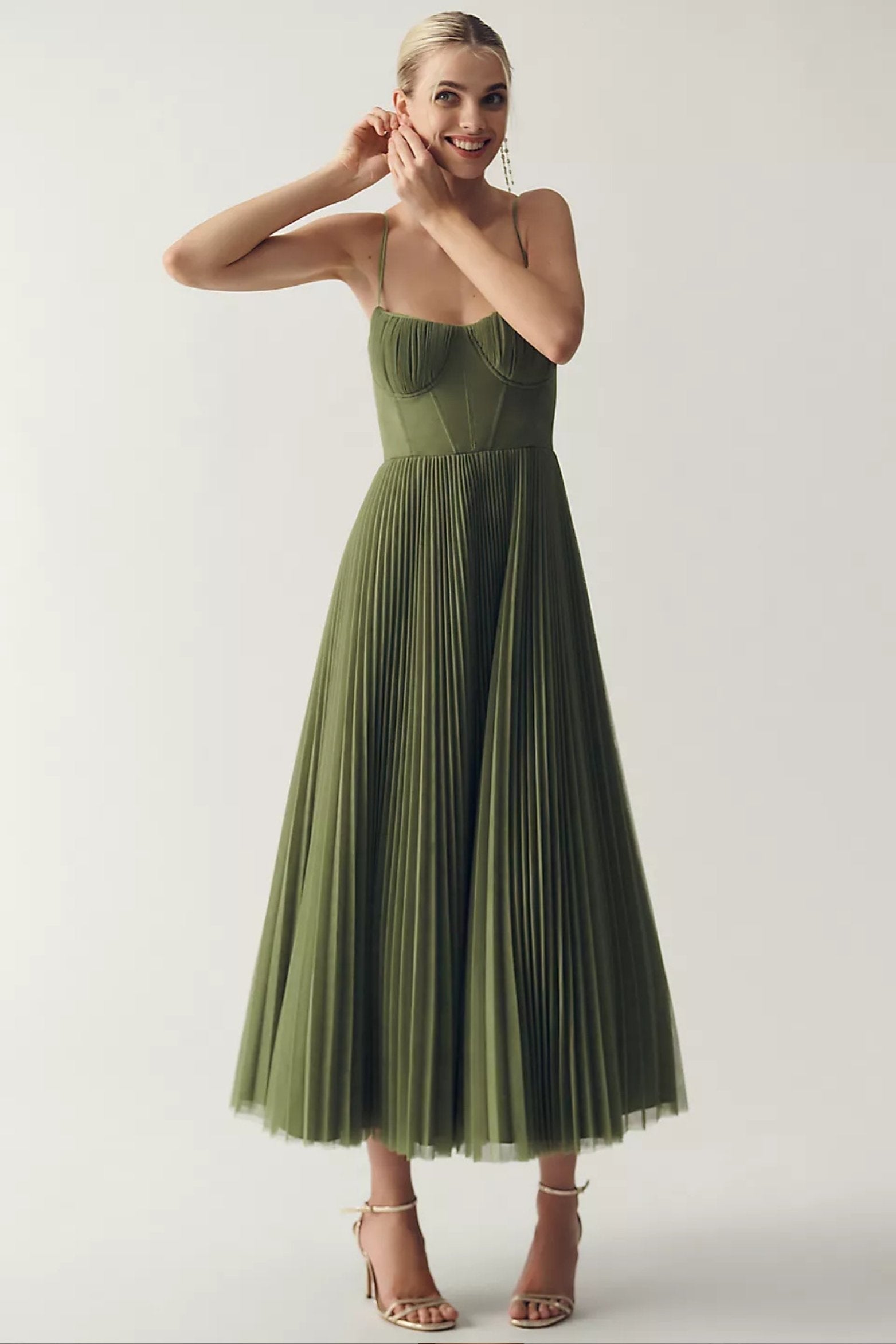 Abril | Vestido de Graduación Mujer Corsé Plisado Tirantes