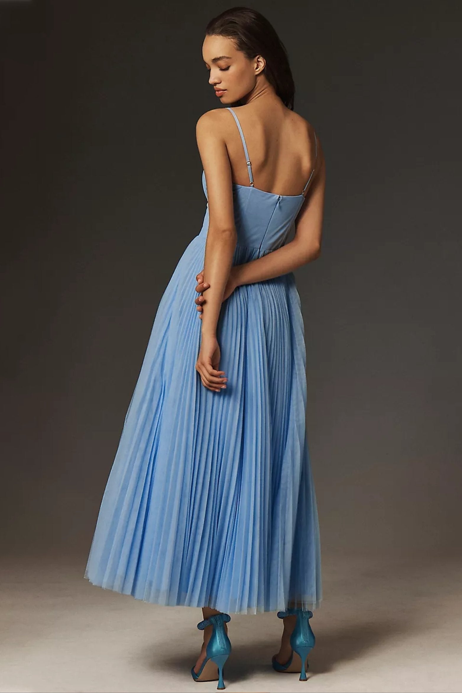 Abril | Vestido de Graduación Mujer Corsé Plisado Tirantes