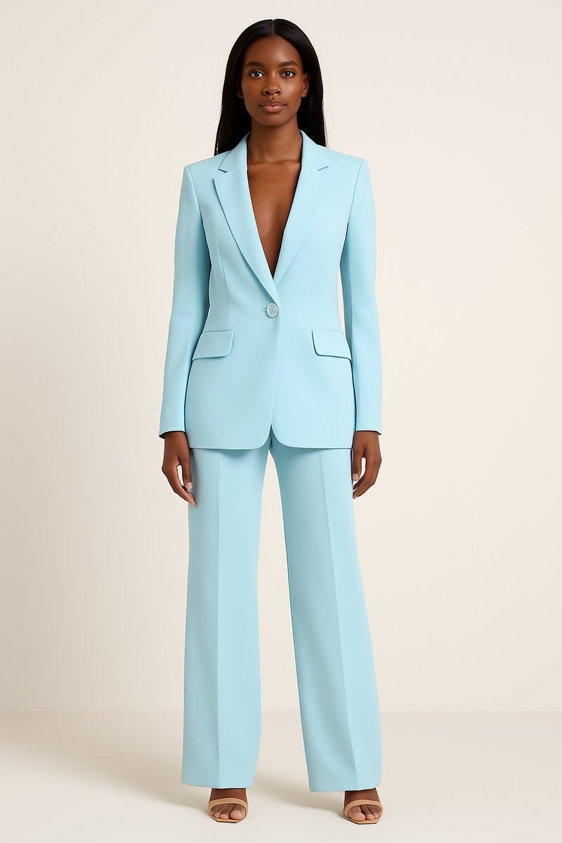 Adriana | Conjunto Chaqueta Americana Mujer Blazer Entallado Pantalón Pierna Ancha