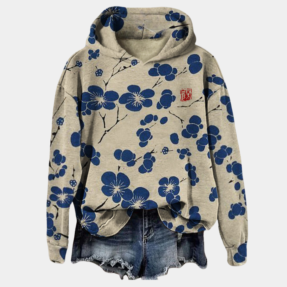 Aitana | Sudadera con Capucha Estampado Floral Mujer Oversize