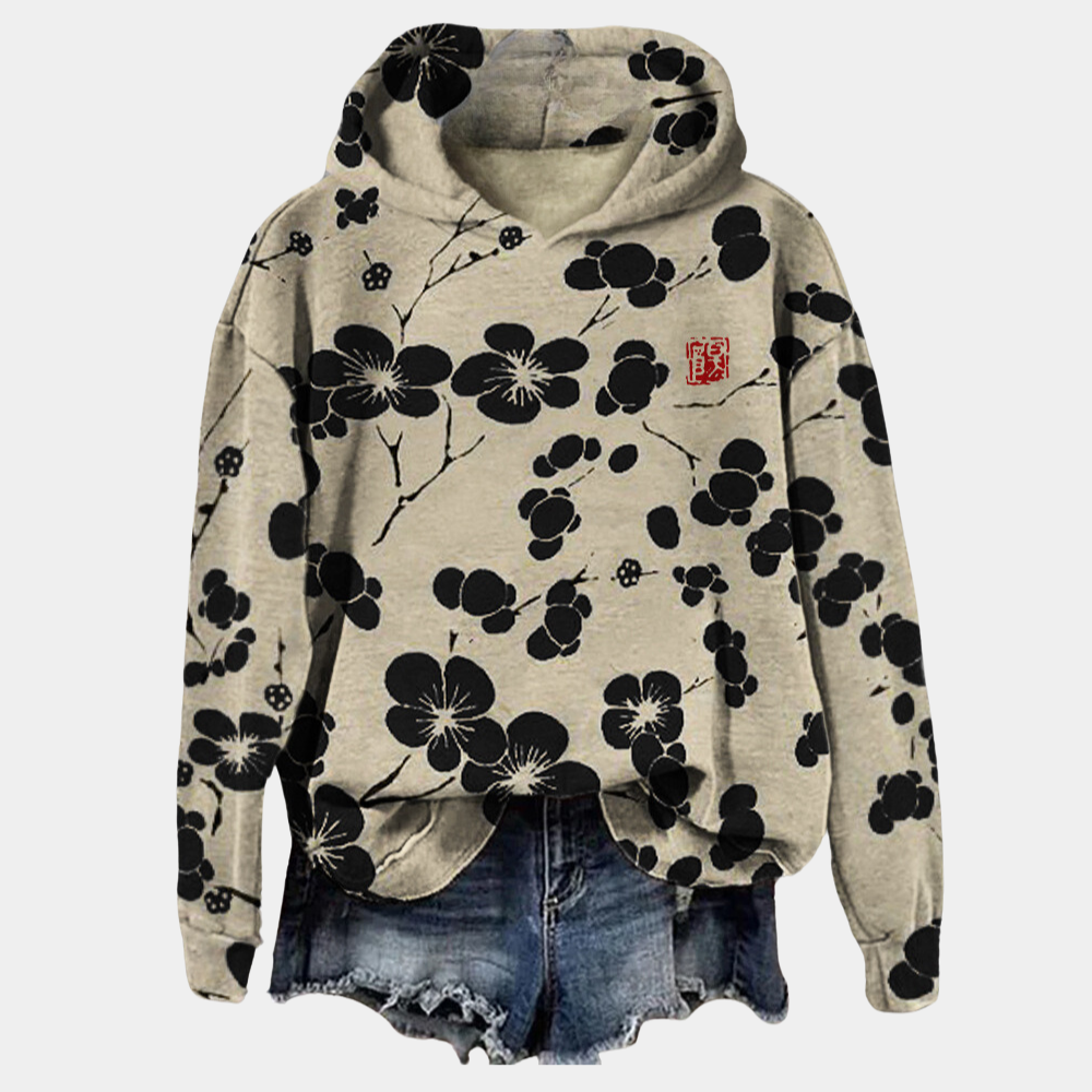 Aitana | Sudadera con Capucha Estampado Floral Mujer Oversize