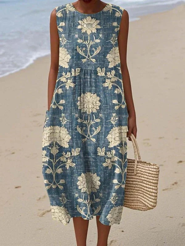 Aitana | Vestido Midi de Punto Mujer Estampado Bosque