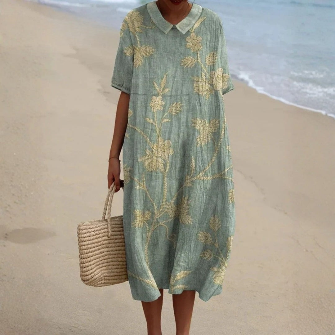 Aitana | Vestido Midi de Punto Mujer Estampado Bosque