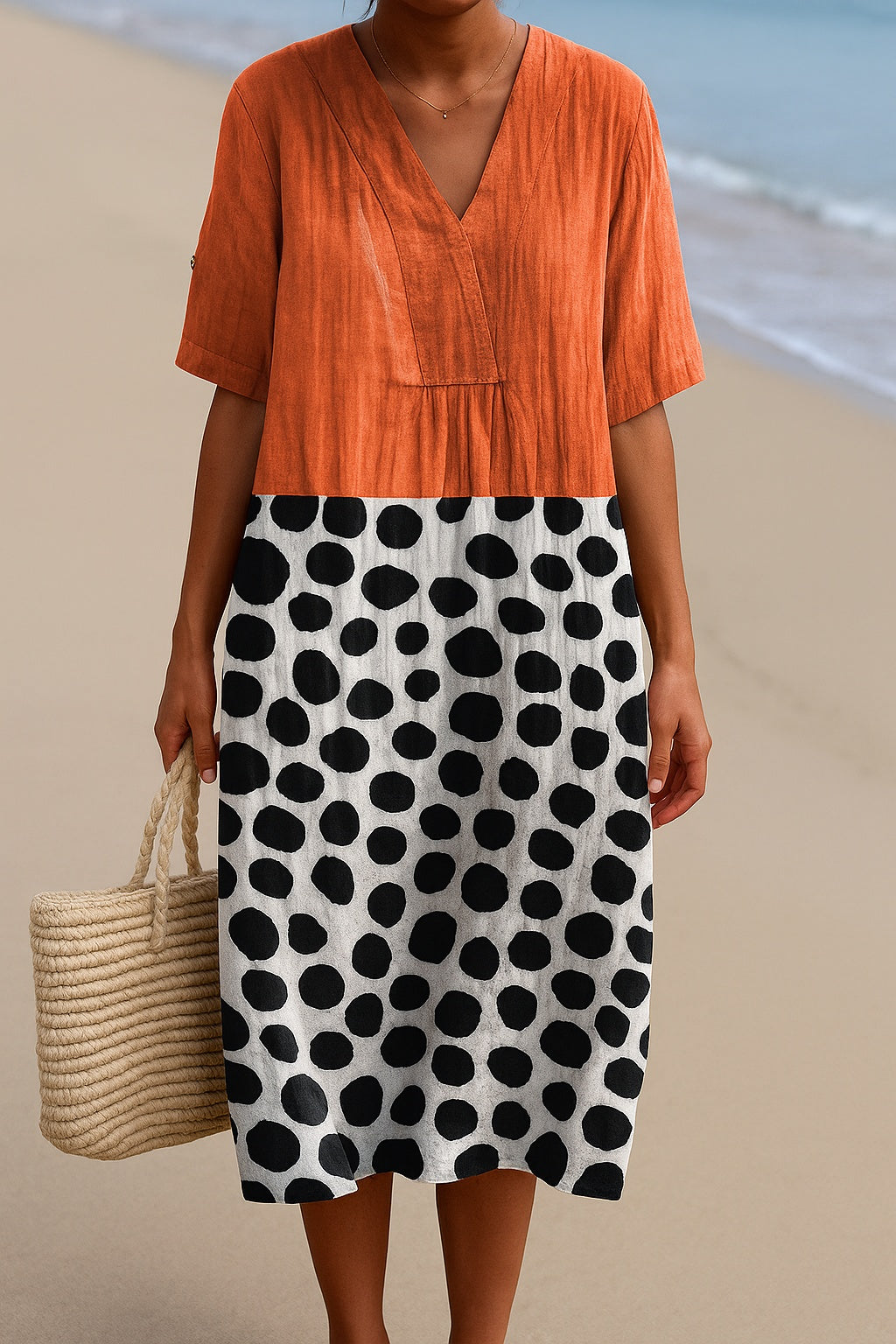 Aitana | Vestido Midi de Punto Mujer Estampado Bosque