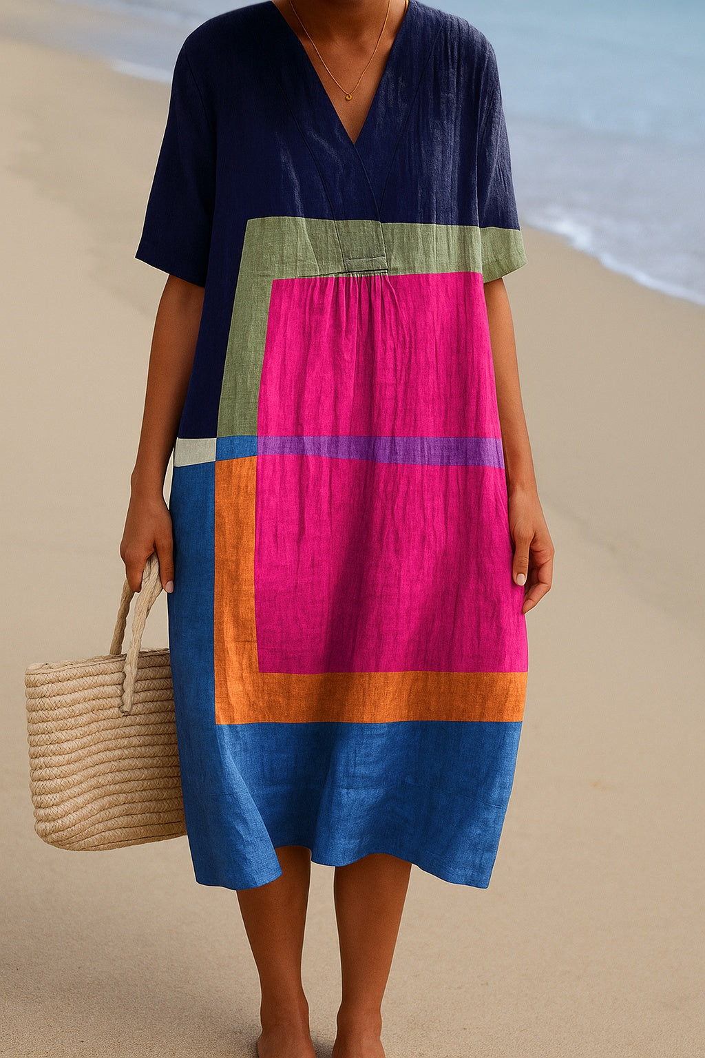 Aitana | Vestido Midi de Punto Mujer Estampado Bosque