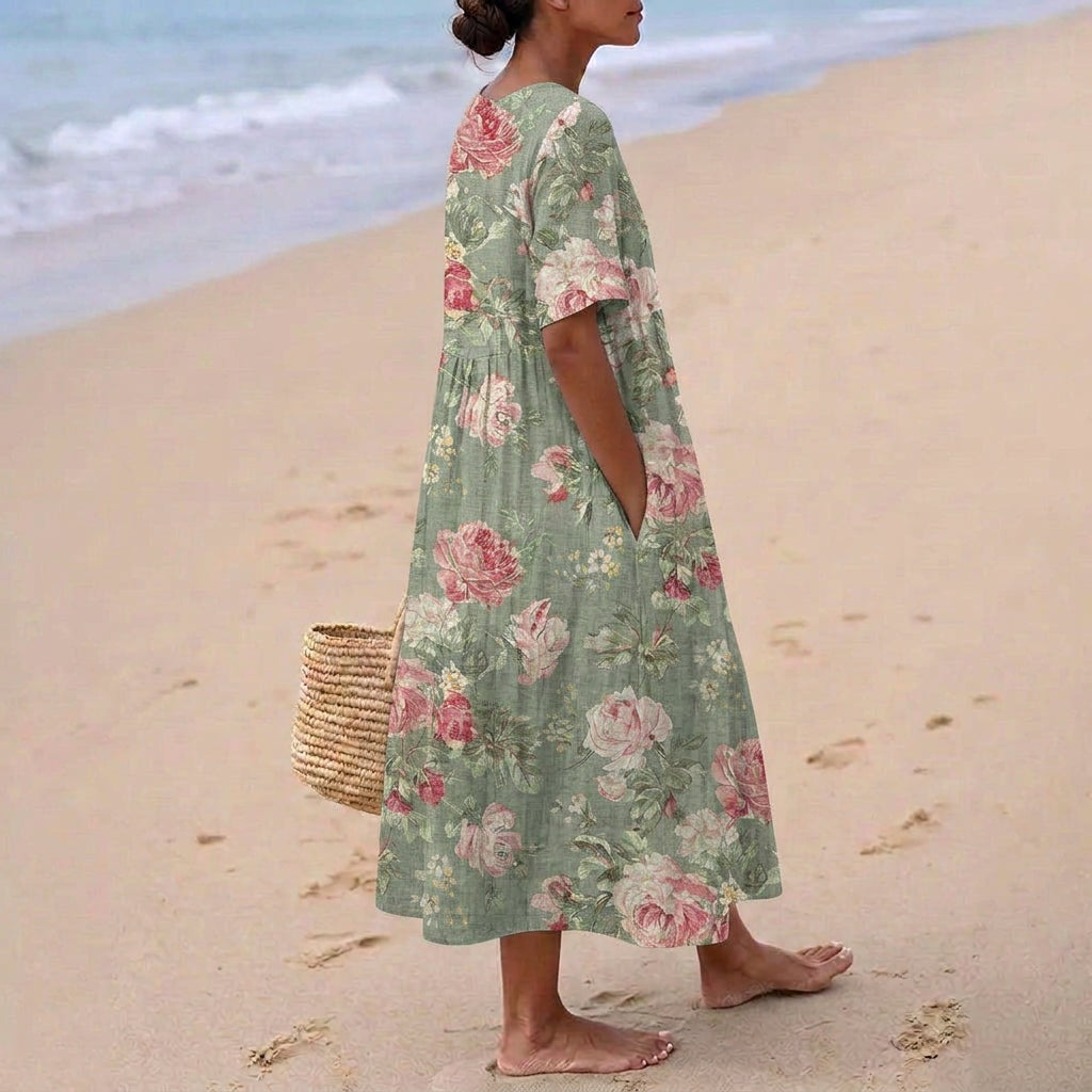 Aitana | Vestido Midi de Punto Mujer Estampado Bosque