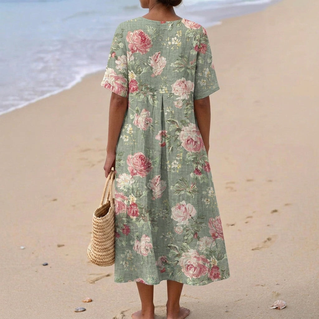 Aitana | Vestido Midi de Punto Mujer Estampado Bosque