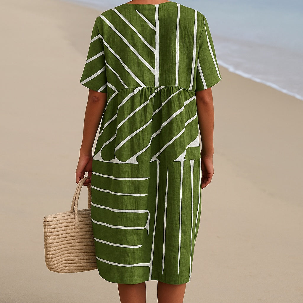 Aitana | Vestido Midi de Punto Mujer Estampado Bosque