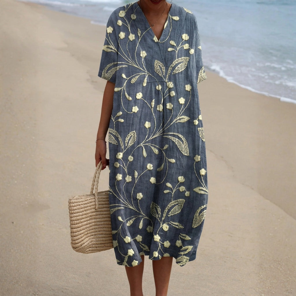 Aitana | Vestido Midi de Punto Mujer Estampado Bosque