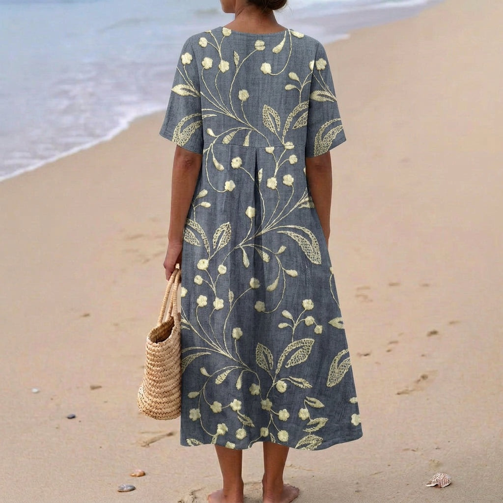 Aitana | Vestido Midi de Punto Mujer Estampado Bosque