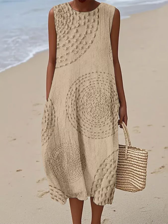 Aitana | Vestido Midi de Punto Mujer Estampado Bosque