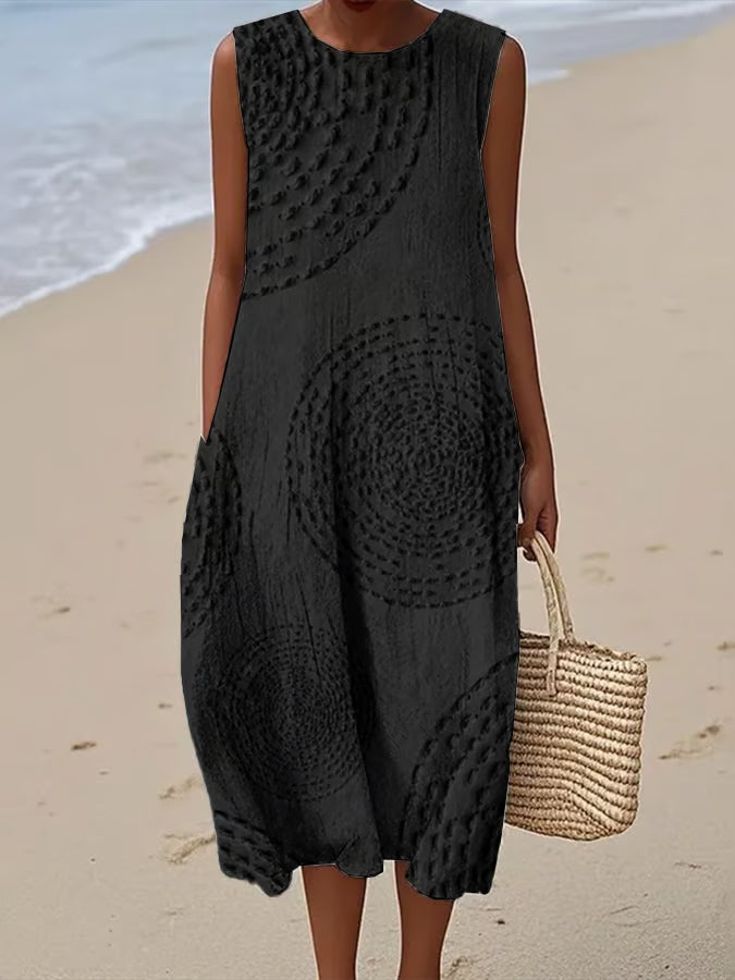 Aitana | Vestido Midi de Punto Mujer Estampado Bosque