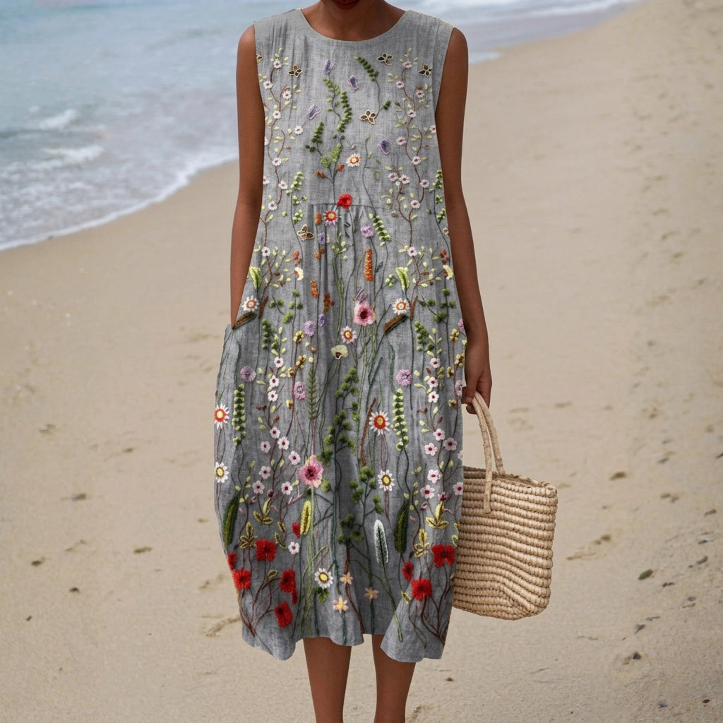 Aitana | Vestido Midi de Punto Mujer Estampado Bosque