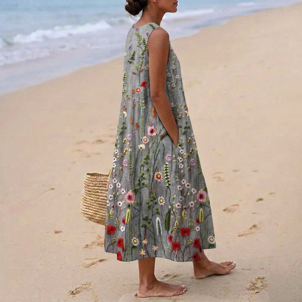 Aitana | Vestido Midi de Punto Mujer Estampado Bosque
