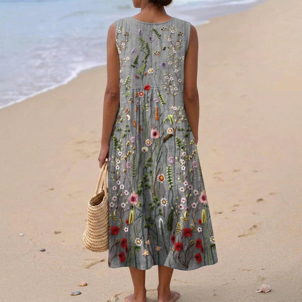 Aitana | Vestido Midi de Punto Mujer Estampado Bosque