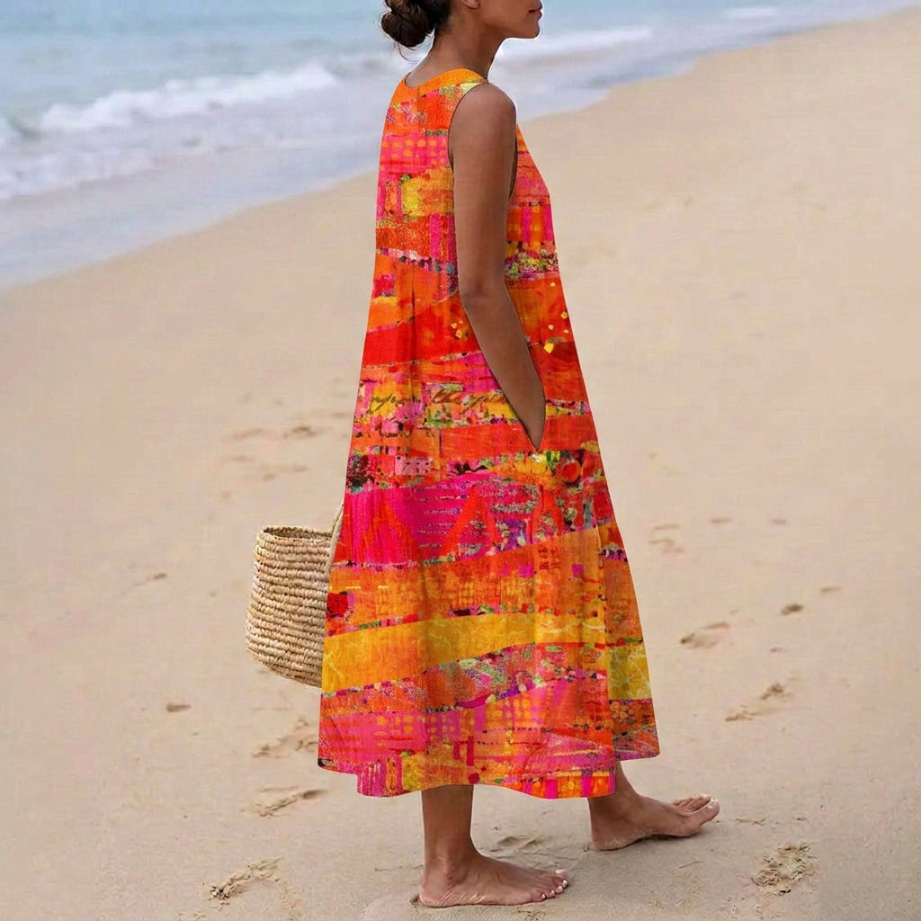Aitana | Vestido Midi de Punto Mujer Estampado Bosque