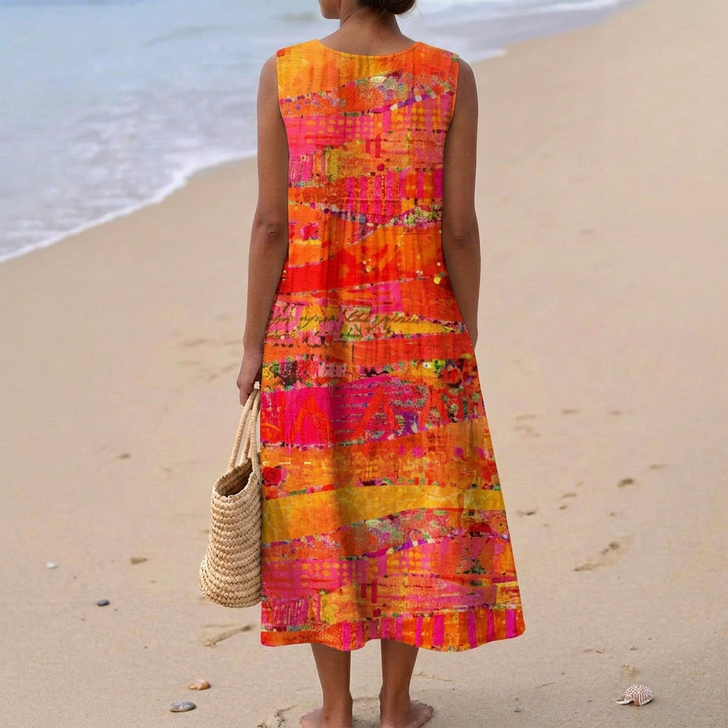 Aitana | Vestido Midi de Punto Mujer Estampado Bosque
