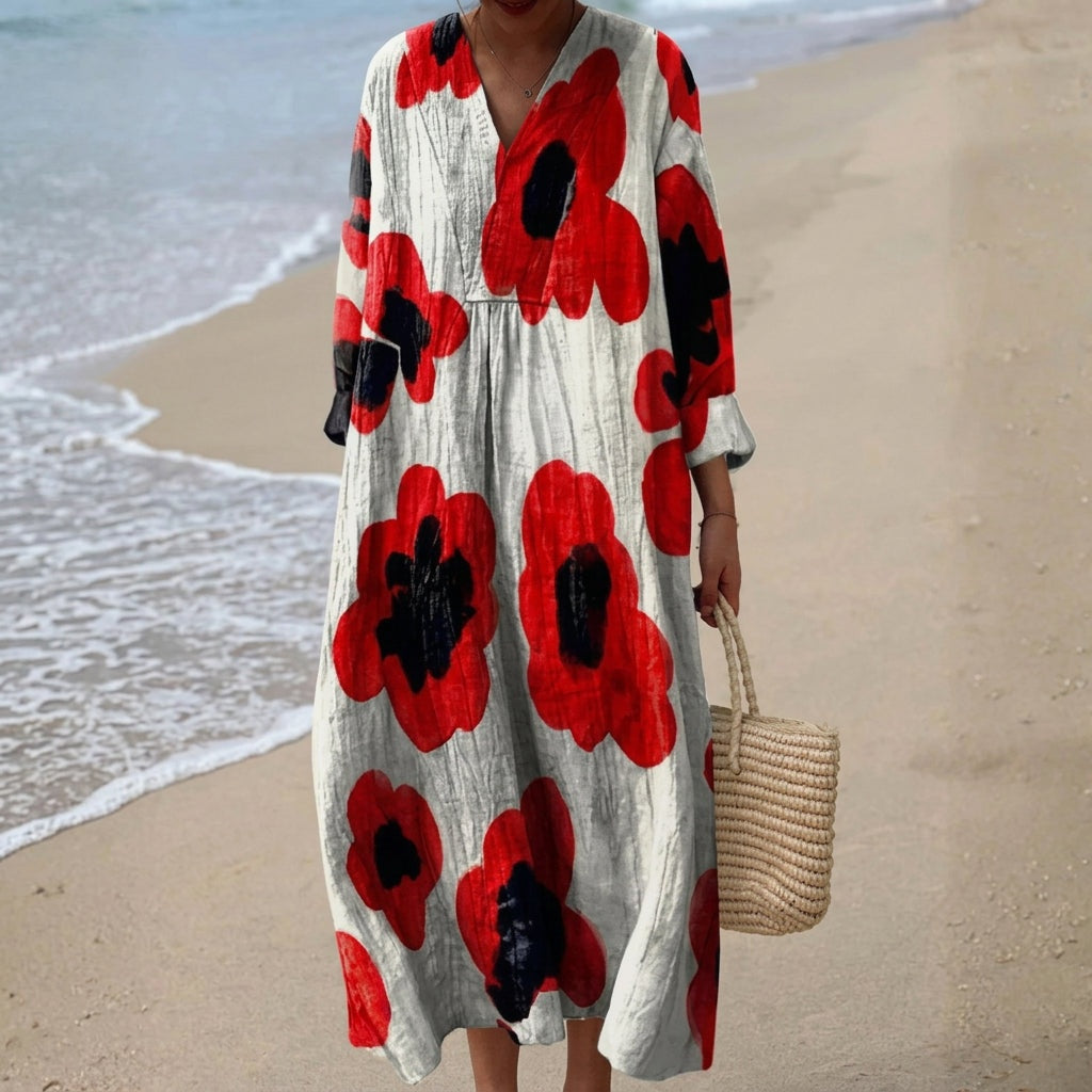 Aitana | Vestido Midi de Punto Mujer Estampado Bosque