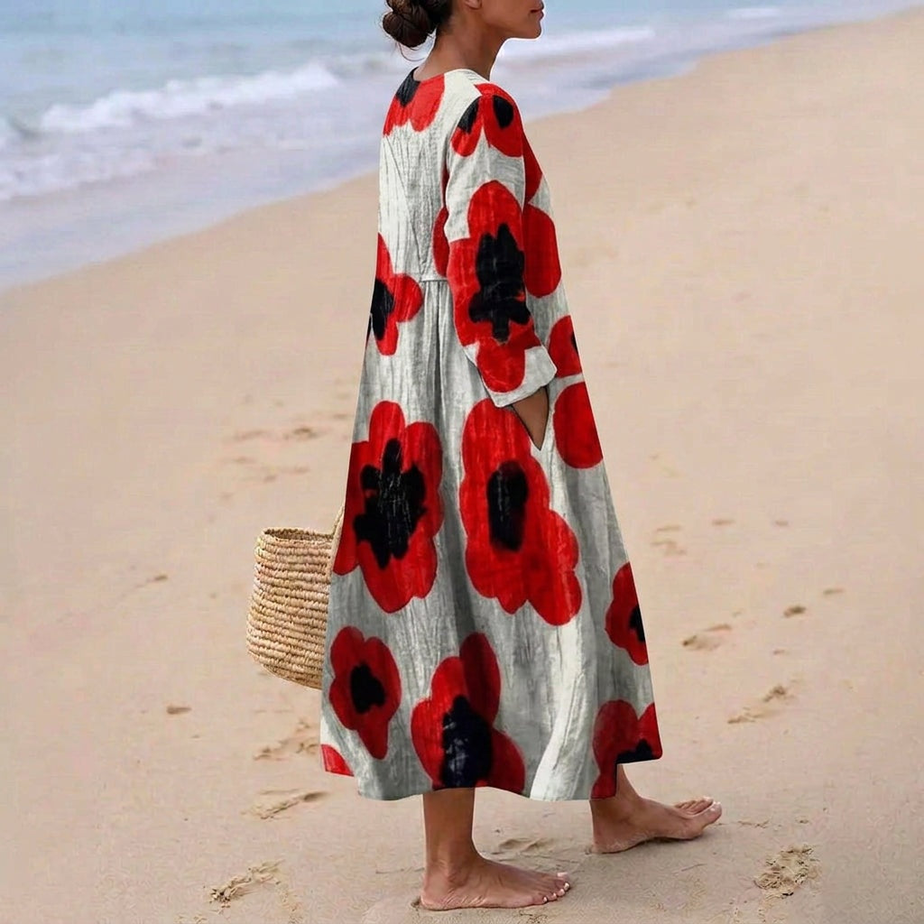 Aitana | Vestido Midi de Punto Mujer Estampado Bosque