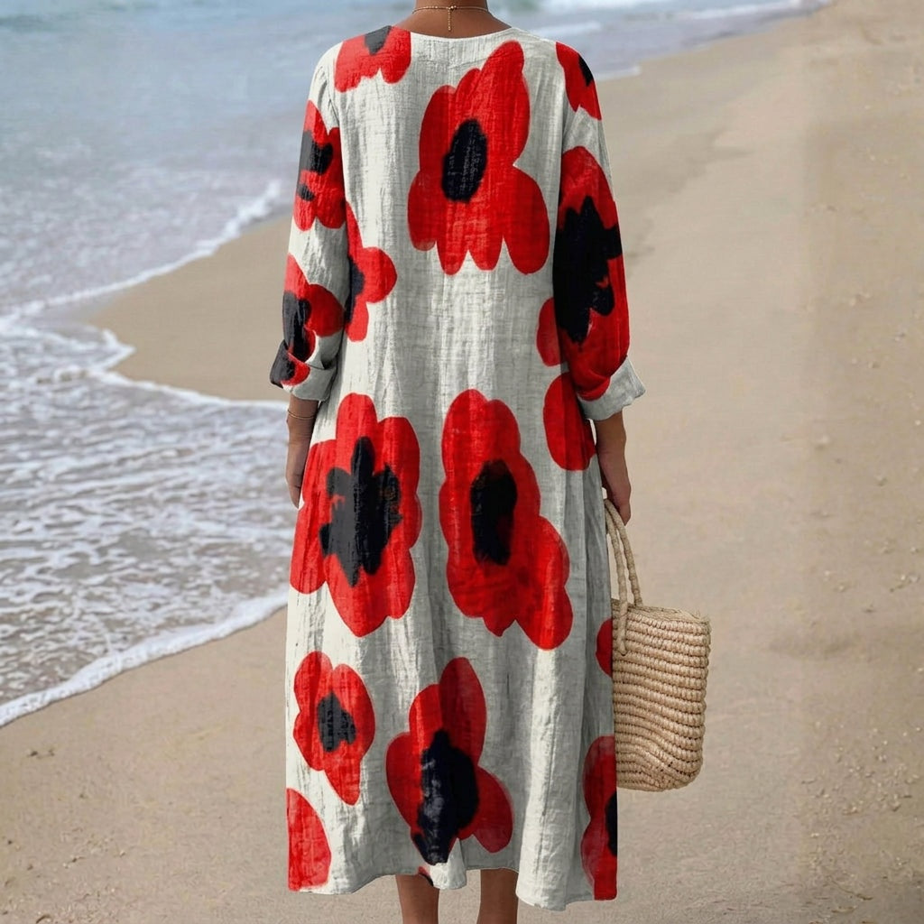 Aitana | Vestido Midi de Punto Mujer Estampado Bosque