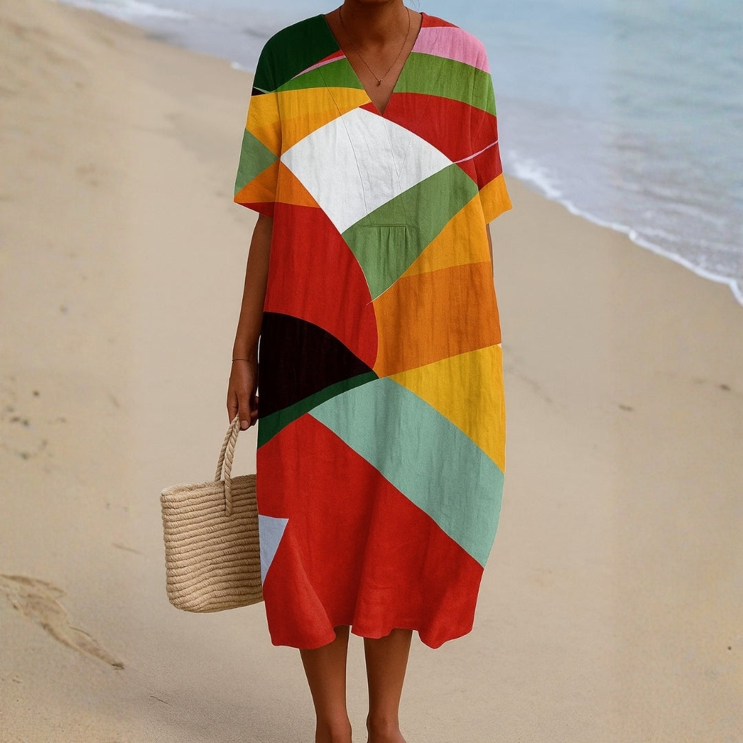 Aitana | Vestido Midi de Punto Mujer Estampado Bosque
