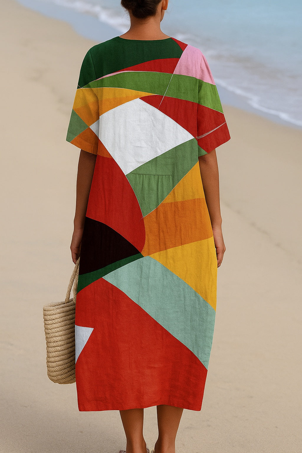 Aitana | Vestido Midi de Punto Mujer Estampado Bosque