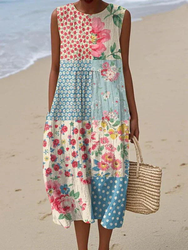 Aitana | Vestido Midi de Punto Mujer Estampado Bosque