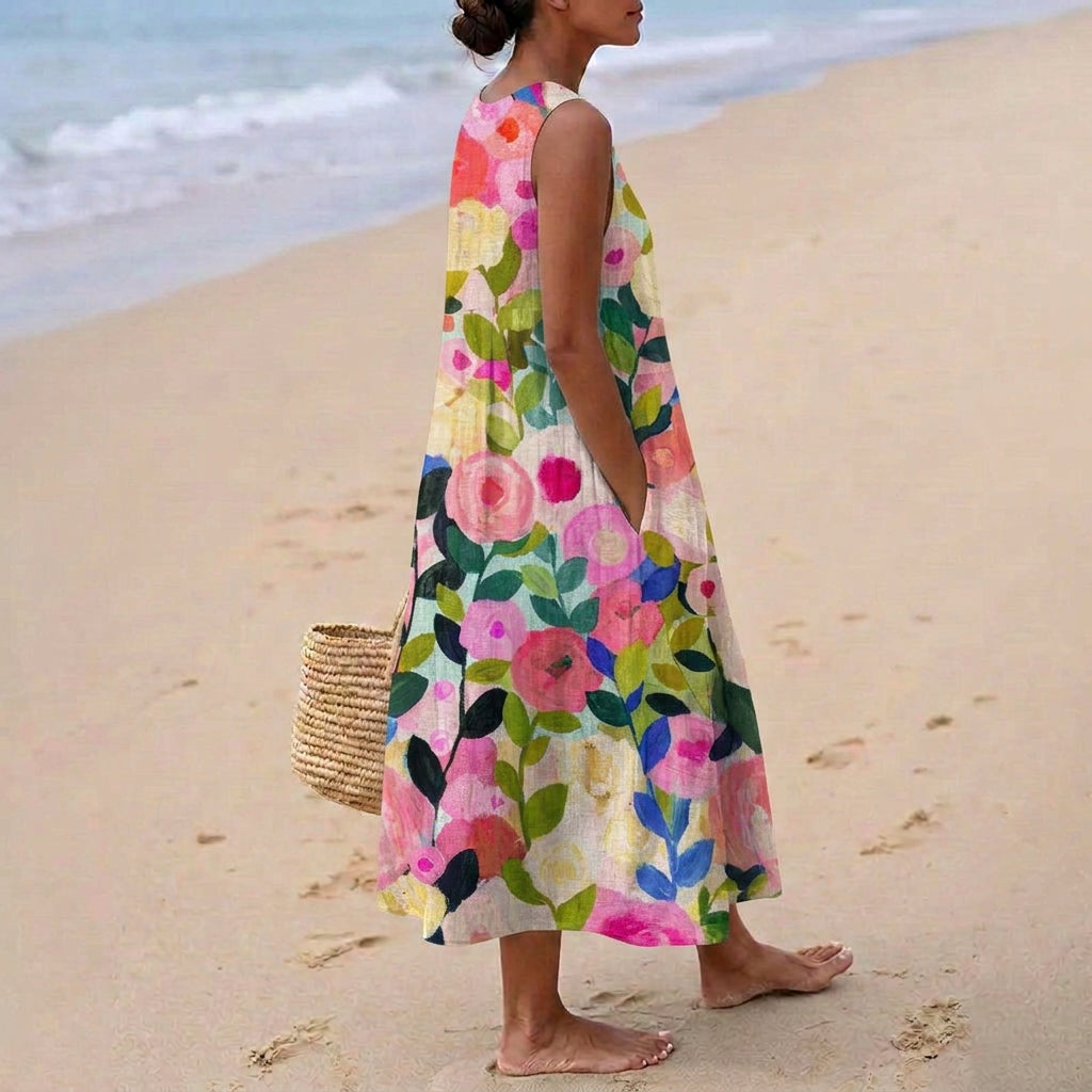 Aitana | Vestido Midi de Punto Mujer Estampado Bosque