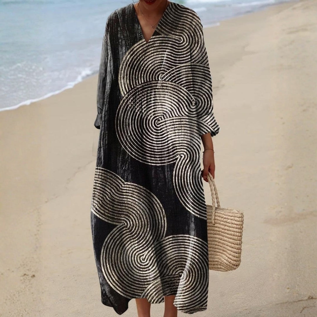 Aitana | Vestido Midi de Punto Mujer Estampado Bosque