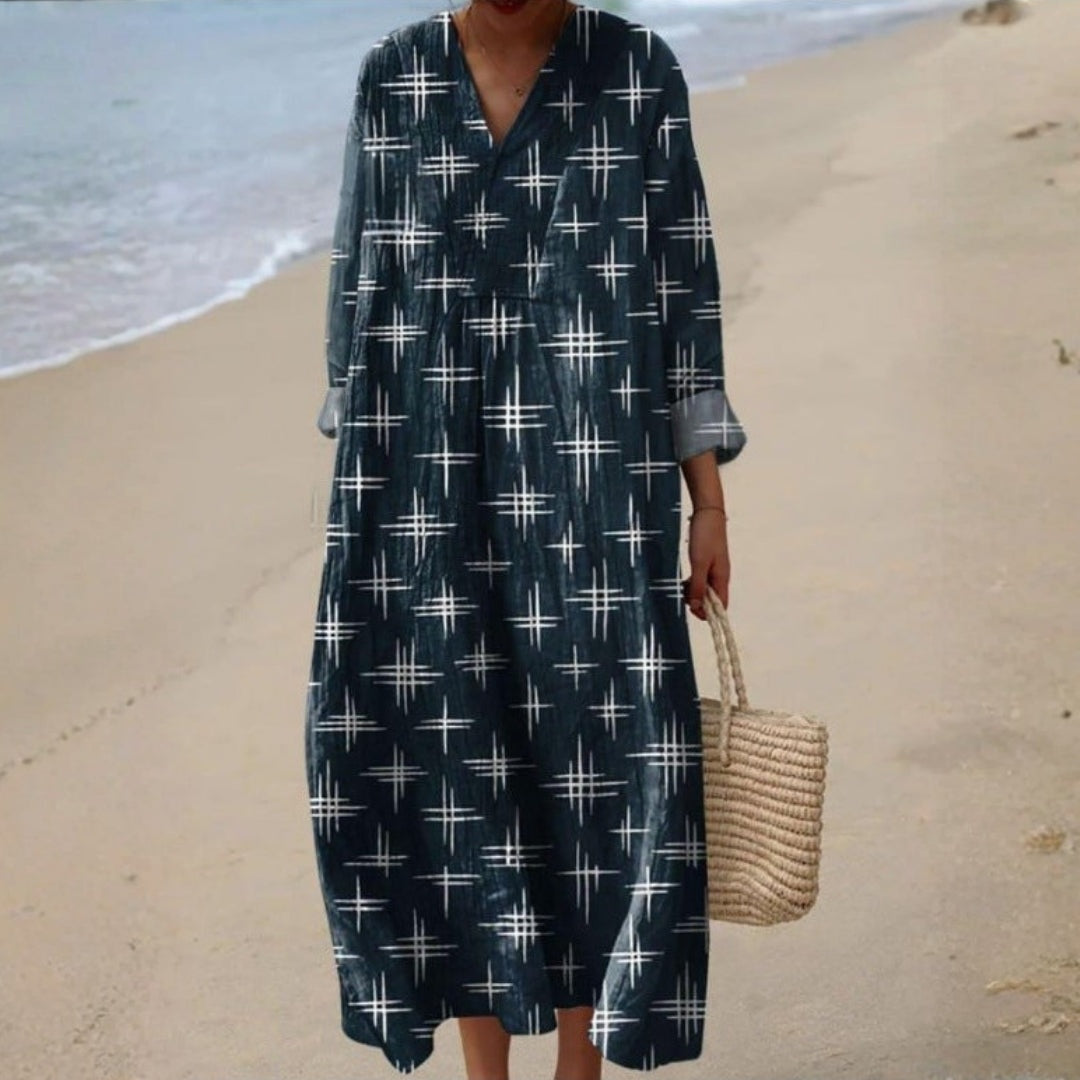 Aitana | Vestido Midi de Punto Mujer Estampado Bosque