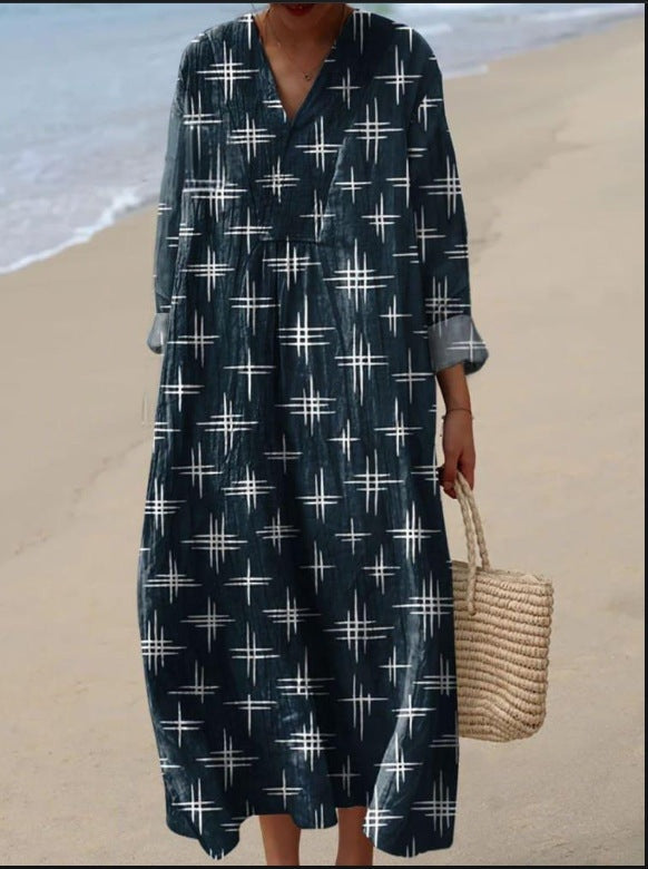 Aitana | Vestido Midi de Punto Mujer Estampado Bosque