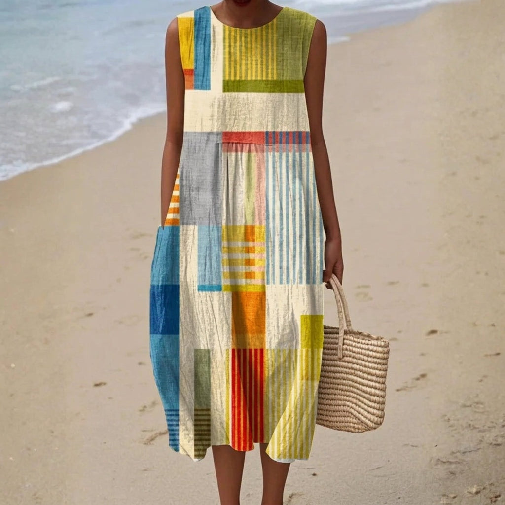 Aitana | Vestido Midi de Punto Mujer Estampado Bosque