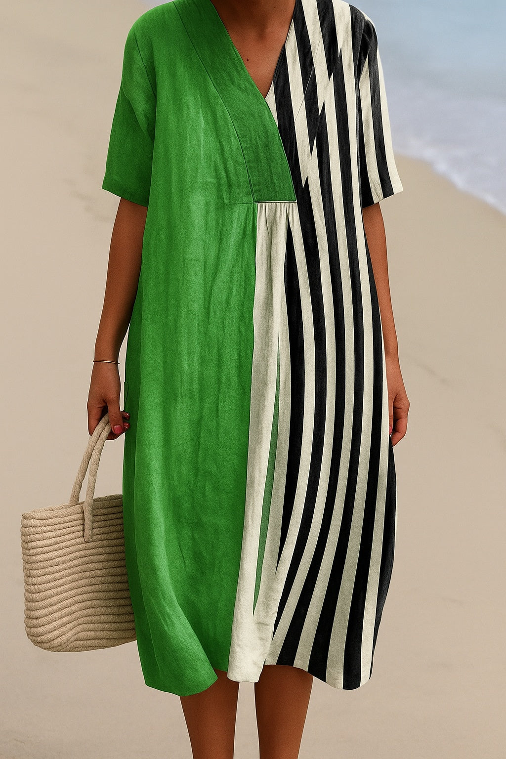 Aitana | Vestido Midi de Punto Mujer Estampado Bosque