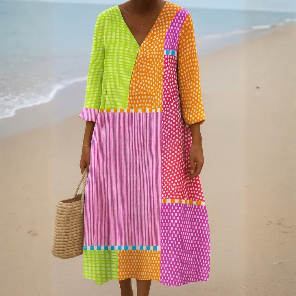 Aitana | Vestido Midi de Punto Mujer Estampado Bosque