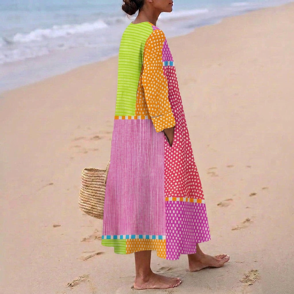 Aitana | Vestido Midi de Punto Mujer Estampado Bosque