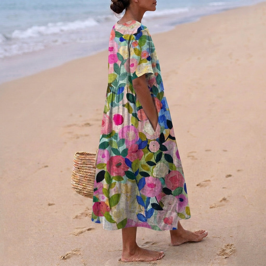Aitana | Vestido Midi de Punto Mujer Estampado Bosque